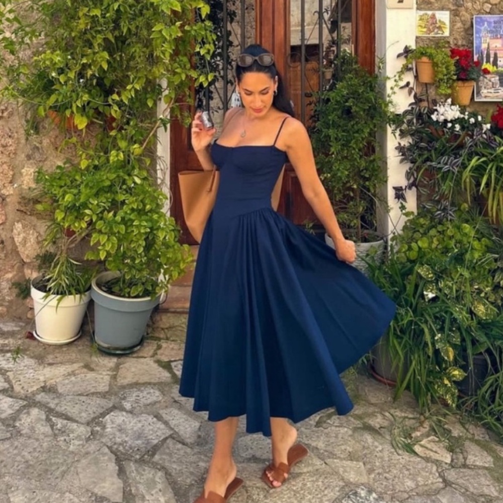 Allure Beverly Hills Kara blue midi dress